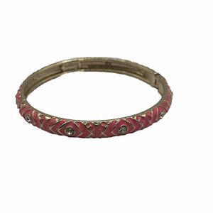Sequin Nordstrom Berry Thin Gold Tone Enamel Hinge Bangle $25 NWOT # 39